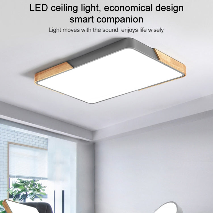 Plafoniera LED Wood Macaron Rettangolare, Luce Bianca, 88x62cm, 110x70cm