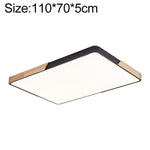 Plafoniera LED Wood Macaron Rettangolare, Luce Bianca, 88x62cm, 110x70cm