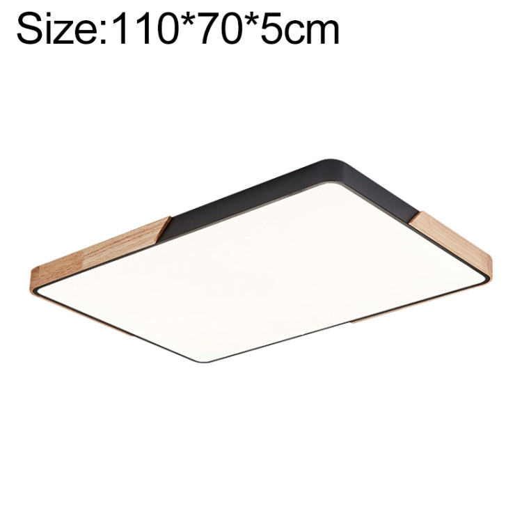 Plafoniera LED Wood Macaron Rettangolare, Luce Bianca, 88x62cm, 110x70cm