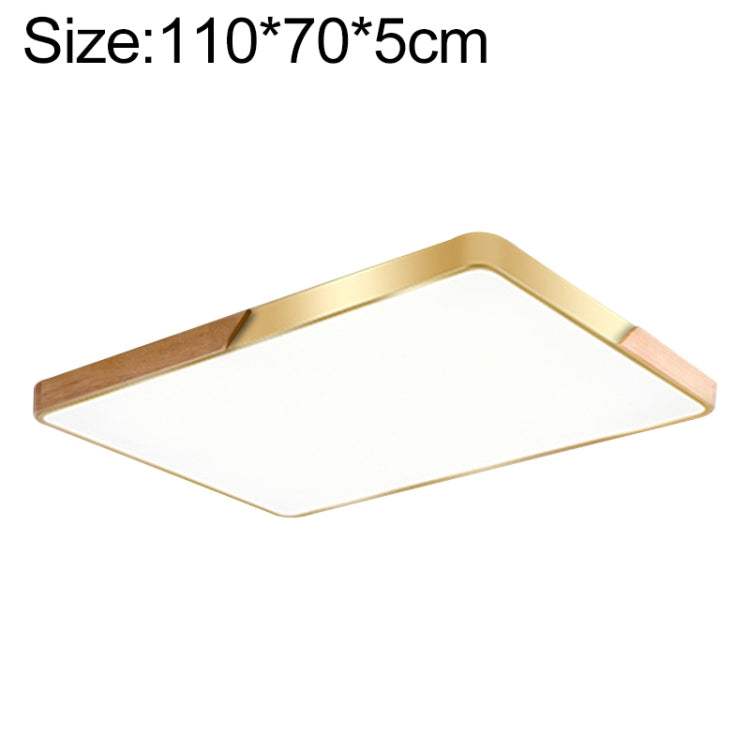 Plafoniera LED Wood Macaron Rettangolare, Luce Bianca, 88x62cm, 110x70cm