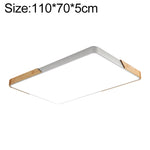 Plafoniera LED Wood Macaron Rettangolare, Luce Bianca, 88x62cm, 110x70cm