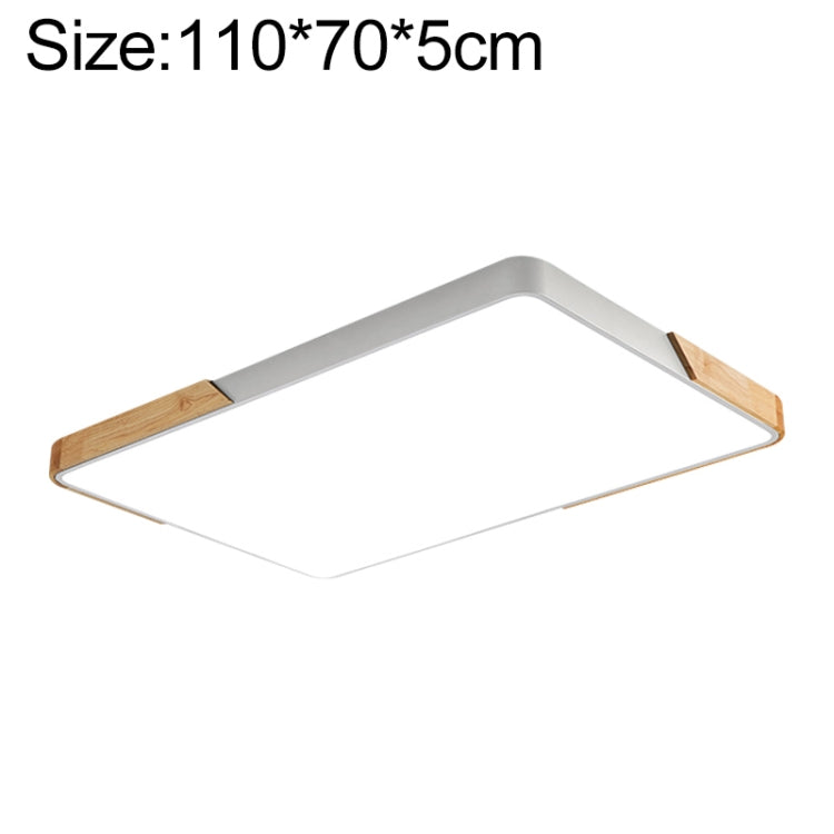 Plafoniera LED Wood Macaron Rettangolare, Luce Bianca, 88x62cm, 110x70cm
