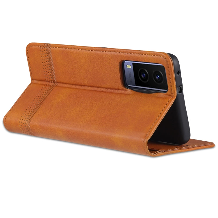 AZNS Custodia per telefono in pelle a vibrazione orizzontale con struttura in vitello magnetico, For vivo Y71t / V21e 5G, For Samsung Galaxy M52 5G