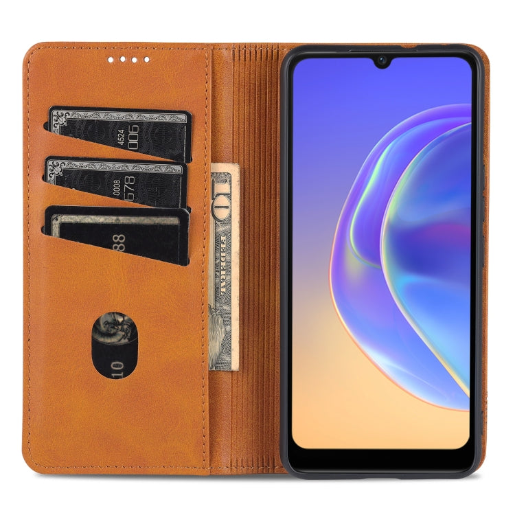AZNS Custodia per telefono in pelle a vibrazione orizzontale con struttura in vitello magnetico, For vivo Y71t / V21e 5G, For Samsung Galaxy M52 5G