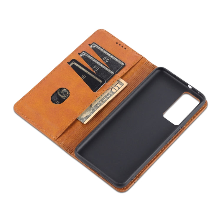 AZNS Custodia per telefono in pelle a vibrazione orizzontale con struttura in vitello magnetico, For vivo Y71t / V21e 5G, For Samsung Galaxy M52 5G