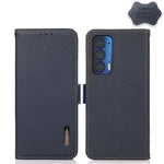 KHAZNEH Custodia RFID in vera pelle Litchi magnetica laterale, For Google Pixel 6 Pro, For Google Pixel 6, For Google Pixel 6a, For Motorola Edge 2021, For Motorola Edge 20