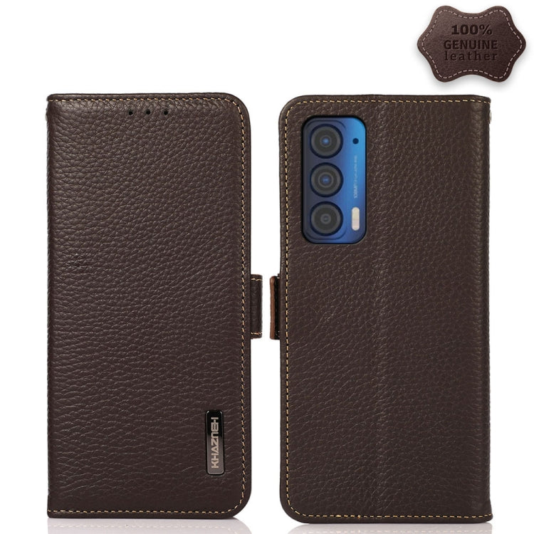 KHAZNEH Custodia RFID in vera pelle Litchi magnetica laterale, For Google Pixel 6 Pro, For Google Pixel 6, For Google Pixel 6a, For Motorola Edge 2021, For Motorola Edge 20
