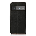 KHAZNEH Custodia RFID in vera pelle Litchi magnetica laterale, For Google Pixel 6 Pro, For Google Pixel 6, For Google Pixel 6a, For Motorola Edge 2021, For Motorola Edge 20