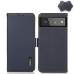 KHAZNEH Custodia RFID in vera pelle Litchi magnetica laterale, For Google Pixel 6 Pro, For Google Pixel 6, For Google Pixel 6a, For Motorola Edge 2021, For Motorola Edge 20