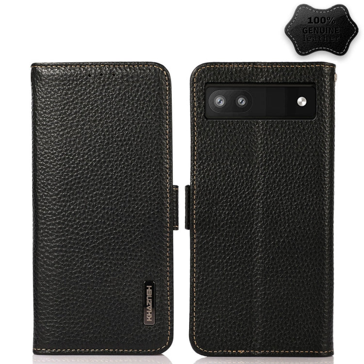 KHAZNEH Custodia RFID in vera pelle Litchi magnetica laterale, For Google Pixel 6 Pro, For Google Pixel 6, For Google Pixel 6a, For Motorola Edge 2021, For Motorola Edge 20