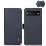 KHAZNEH Custodia RFID in vera pelle Litchi magnetica laterale, For Google Pixel 6 Pro, For Google Pixel 6, For Google Pixel 6a, For Motorola Edge 2021, For Motorola Edge 20