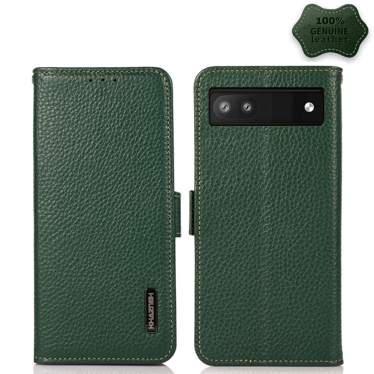 KHAZNEH Custodia RFID in vera pelle Litchi magnetica laterale, For Google Pixel 6 Pro, For Google Pixel 6, For Google Pixel 6a, For Motorola Edge 2021, For Motorola Edge 20