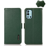 KHAZNEH Custodia per telefono RFID in vera pelle Litchi magnetica laterale, For OnePlus 10 Pro 5G, For OnePlus N20 5G, For OnePlus 9, For OnePlus 9R, For OnePlus 9RT 5G, For OnePlus Nord 2 5G