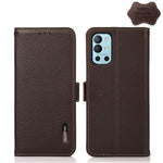 KHAZNEH Custodia per telefono RFID in vera pelle Litchi magnetica laterale, For OnePlus 10 Pro 5G, For OnePlus N20 5G, For OnePlus 9, For OnePlus 9R, For OnePlus 9RT 5G, For OnePlus Nord 2 5G