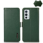 KHAZNEH Custodia per telefono RFID in vera pelle Litchi magnetica laterale, For OnePlus 10 Pro 5G, For OnePlus N20 5G, For OnePlus 9, For OnePlus 9R, For OnePlus 9RT 5G, For OnePlus Nord 2 5G