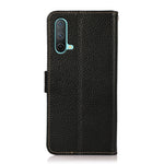 KHAZNEH Custodia per telefono RFID in vera pelle Litchi magnetica laterale, For OnePlus Nord CE 5G