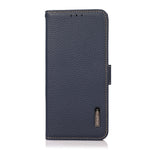 KHAZNEH Custodia per telefono RFID in vera pelle Litchi magnetica laterale, For OnePlus Nord CE 5G