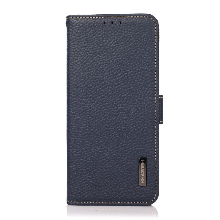KHAZNEH Custodia per telefono RFID in vera pelle Litchi magnetica laterale, For OnePlus Nord CE 5G