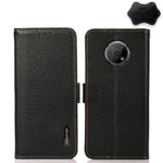 KHAZNEH Custodia per telefono RFID in vera pelle Litchi magnetica laterale, For Nokia G300, For Nokia X10 / X20, For Nokia XR20