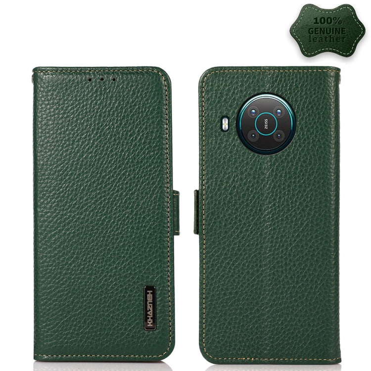 KHAZNEH Custodia per telefono RFID in vera pelle Litchi magnetica laterale, For Nokia G300, For Nokia X10 / X20, For Nokia XR20