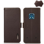 KHAZNEH Custodia per telefono RFID in vera pelle Litchi magnetica laterale, For Nokia G300, For Nokia X10 / X20, For Nokia XR20