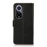 KHAZNEH Custodia per telefono RFID in vera pelle Litchi magnetica laterale, For Huawei nova 9