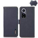 KHAZNEH Custodia per telefono RFID in vera pelle Litchi magnetica laterale, For Huawei nova 9