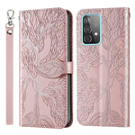 Custodia per telefono in pelle goffrata Life of Tree, For Samsung Galaxy A33 5G, For Samsung Galaxy A53 5G