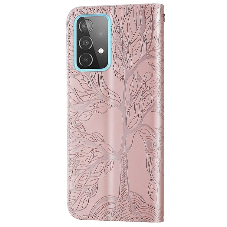 Custodia per telefono in pelle goffrata Life of Tree, For Samsung Galaxy A33 5G, For Samsung Galaxy A53 5G