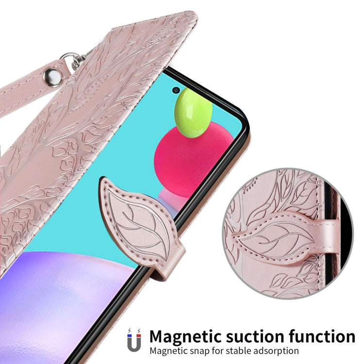 Custodia per telefono in pelle goffrata Life of Tree, For Samsung Galaxy A33 5G, For Samsung Galaxy A53 5G