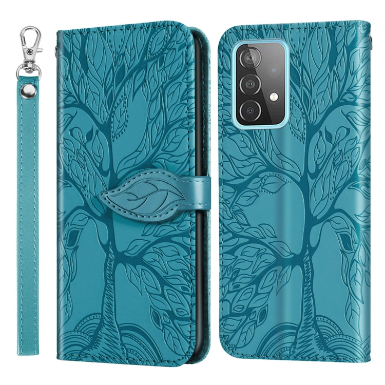 Custodia per telefono in pelle goffrata Life of Tree, For Samsung Galaxy A33 5G, For Samsung Galaxy A53 5G