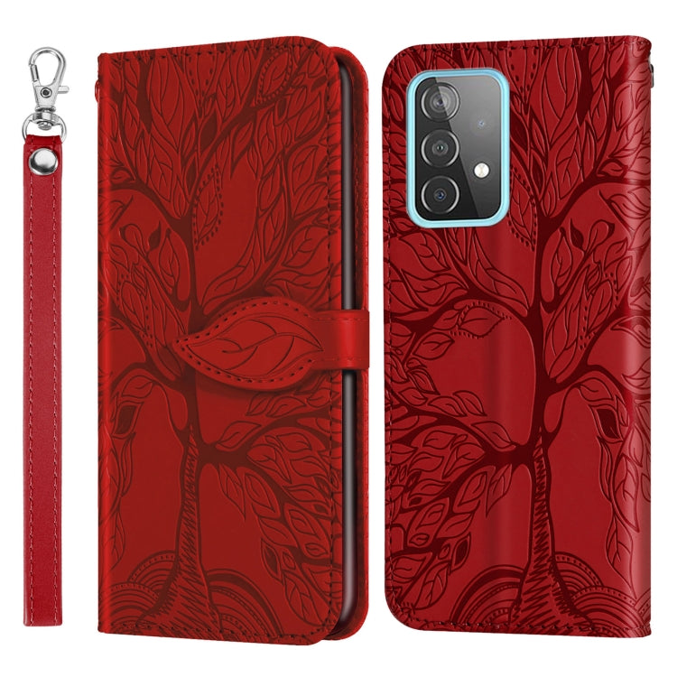 Custodia per telefono in pelle goffrata Life of Tree, For Samsung Galaxy A33 5G, For Samsung Galaxy A53 5G