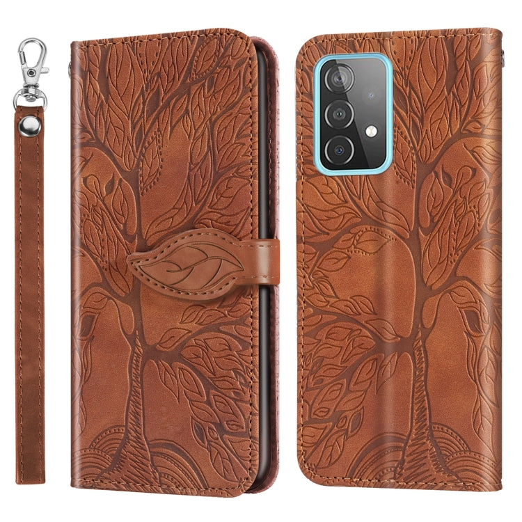 Custodia per telefono in pelle goffrata Life of Tree, For Samsung Galaxy A33 5G, For Samsung Galaxy A53 5G