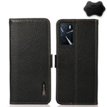 KHAZNEH Custodia RFID in vera pelle Litchi magnetica laterale, For OPPO A16, For OPPO A54 4G, For OPPO A55 5G, For OPPO A55s 5G JP Version, For OPPO A93 5G, For OPPO Reno5 5G / Find X3 Lite