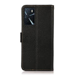 KHAZNEH Custodia RFID in vera pelle Litchi magnetica laterale, For OPPO A16, For OPPO A54 4G, For OPPO A55 5G, For OPPO A55s 5G JP Version, For OPPO A93 5G, For OPPO Reno5 5G / Find X3 Lite
