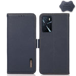 KHAZNEH Custodia RFID in vera pelle Litchi magnetica laterale, For OPPO A16, For OPPO A54 4G, For OPPO A55 5G, For OPPO A55s 5G JP Version, For OPPO A93 5G, For OPPO Reno5 5G / Find X3 Lite