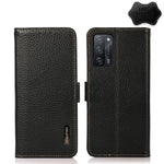 KHAZNEH Custodia RFID in vera pelle Litchi magnetica laterale, For OPPO A16, For OPPO A54 4G, For OPPO A55 5G, For OPPO A55s 5G JP Version, For OPPO A93 5G, For OPPO Reno5 5G / Find X3 Lite