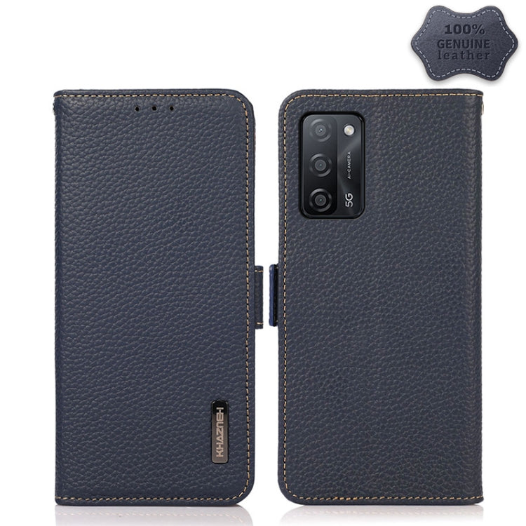 KHAZNEH Custodia RFID in vera pelle Litchi magnetica laterale, For OPPO A16, For OPPO A54 4G, For OPPO A55 5G, For OPPO A55s 5G JP Version, For OPPO A93 5G, For OPPO Reno5 5G / Find X3 Lite