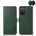 KHAZNEH Custodia RFID in vera pelle Litchi magnetica laterale, For OPPO A16, For OPPO A54 4G, For OPPO A55 5G, For OPPO A55s 5G JP Version, For OPPO A93 5G, For OPPO Reno5 5G / Find X3 Lite