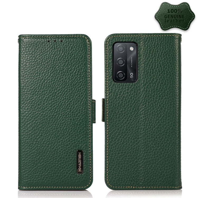 KHAZNEH Custodia RFID in vera pelle Litchi magnetica laterale, For OPPO A16, For OPPO A54 4G, For OPPO A55 5G, For OPPO A55s 5G JP Version, For OPPO A93 5G, For OPPO Reno5 5G / Find X3 Lite