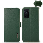 KHAZNEH Custodia RFID in vera pelle Litchi magnetica laterale, For OPPO A16, For OPPO A54 4G, For OPPO A55 5G, For OPPO A55s 5G JP Version, For OPPO A93 5G, For OPPO Reno5 5G / Find X3 Lite