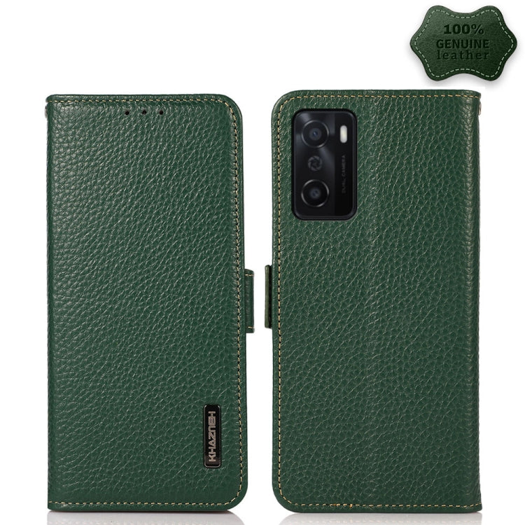 KHAZNEH Custodia RFID in vera pelle Litchi magnetica laterale, For OPPO A16, For OPPO A54 4G, For OPPO A55 5G, For OPPO A55s 5G JP Version, For OPPO A93 5G, For OPPO Reno5 5G / Find X3 Lite