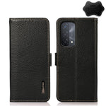 KHAZNEH Custodia RFID in vera pelle Litchi magnetica laterale, For OPPO A16, For OPPO A54 4G, For OPPO A55 5G, For OPPO A55s 5G JP Version, For OPPO A93 5G, For OPPO Reno5 5G / Find X3 Lite