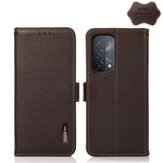 KHAZNEH Custodia RFID in vera pelle Litchi magnetica laterale, For OPPO A16, For OPPO A54 4G, For OPPO A55 5G, For OPPO A55s 5G JP Version, For OPPO A93 5G, For OPPO Reno5 5G / Find X3 Lite