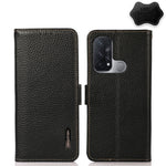 KHAZNEH Custodia RFID in vera pelle Litchi magnetica laterale, For OPPO Reno5 A JP Version, For OPPO Reno6 Pro 5G, For OPPO Reno6 Pro+ 5G, For OPPO Reno6 5G, For OPPO Reno7 5G, For OPPO Reno7 Pro 5G