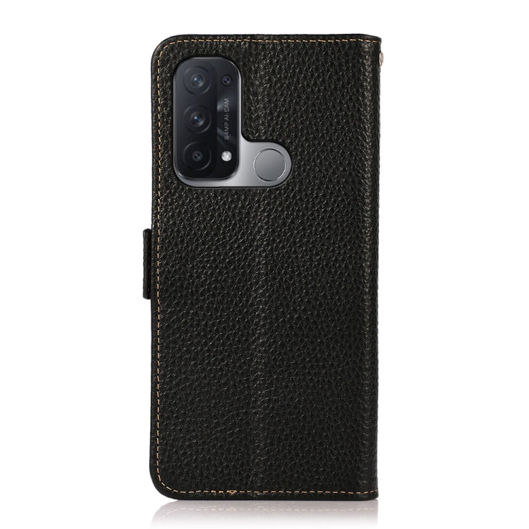 KHAZNEH Custodia RFID in vera pelle Litchi magnetica laterale, For OPPO Reno5 A JP Version, For OPPO Reno6 Pro 5G, For OPPO Reno6 Pro+ 5G, For OPPO Reno6 5G, For OPPO Reno7 5G, For OPPO Reno7 Pro 5G