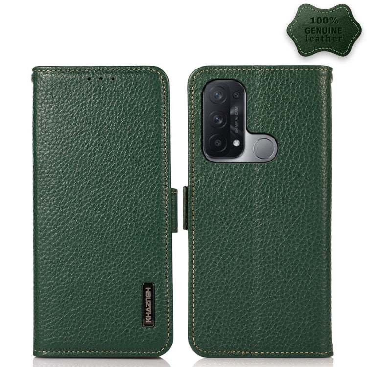 KHAZNEH Custodia RFID in vera pelle Litchi magnetica laterale, For OPPO Reno5 A JP Version, For OPPO Reno6 Pro 5G, For OPPO Reno6 Pro+ 5G, For OPPO Reno6 5G, For OPPO Reno7 5G, For OPPO Reno7 Pro 5G