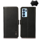 KHAZNEH Custodia RFID in vera pelle Litchi magnetica laterale, For OPPO Reno5 A JP Version, For OPPO Reno6 Pro 5G, For OPPO Reno6 Pro+ 5G, For OPPO Reno6 5G, For OPPO Reno7 5G, For OPPO Reno7 Pro 5G