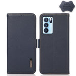 KHAZNEH Custodia RFID in vera pelle Litchi magnetica laterale, For OPPO Reno5 A JP Version, For OPPO Reno6 Pro 5G, For OPPO Reno6 Pro+ 5G, For OPPO Reno6 5G, For OPPO Reno7 5G, For OPPO Reno7 Pro 5G