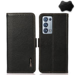 KHAZNEH Custodia RFID in vera pelle Litchi magnetica laterale, For OPPO Reno5 A JP Version, For OPPO Reno6 Pro 5G, For OPPO Reno6 Pro+ 5G, For OPPO Reno6 5G, For OPPO Reno7 5G, For OPPO Reno7 Pro 5G
